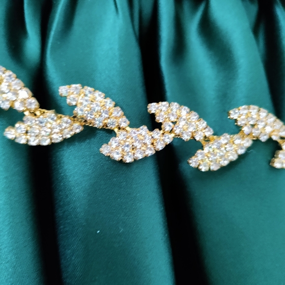 JJ'sHouse Maxi Satin Prom Dress with rhinestone sash and lace bodice - Picture 5 of 11